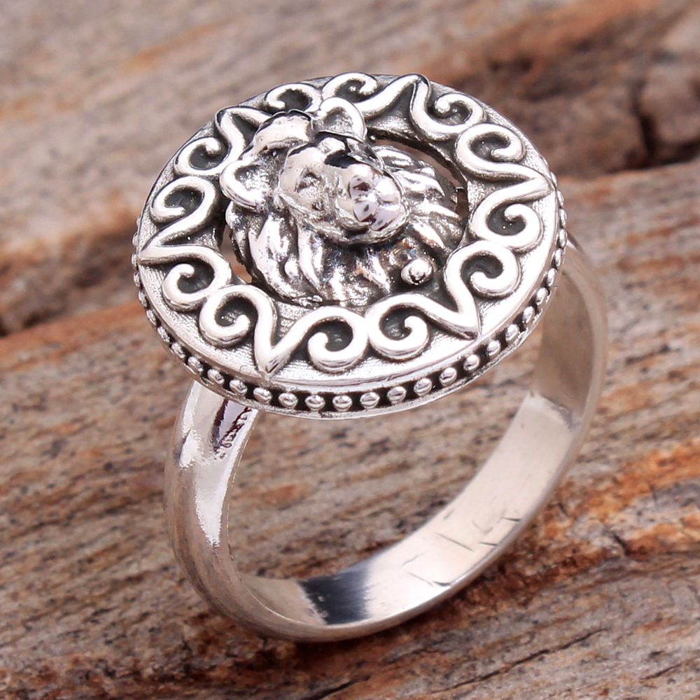 Sterling Silver Lion of Judah and Western Wall Ring