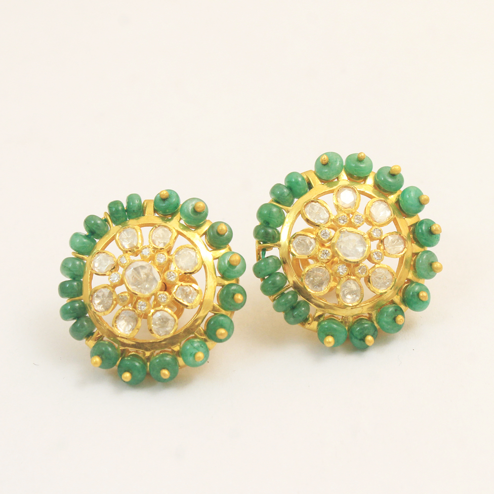 925 Sterling Jewelry Indian Kundan Jewelry Kundan Polki Jwellery Silver Jwellery Studs Earring Woman Jwellery