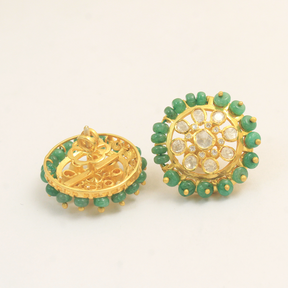 925 Sterling Jewelry Indian Kundan Jewelry Kundan Polki Jwellery Silver Jwellery Studs Earring Woman Jwellery