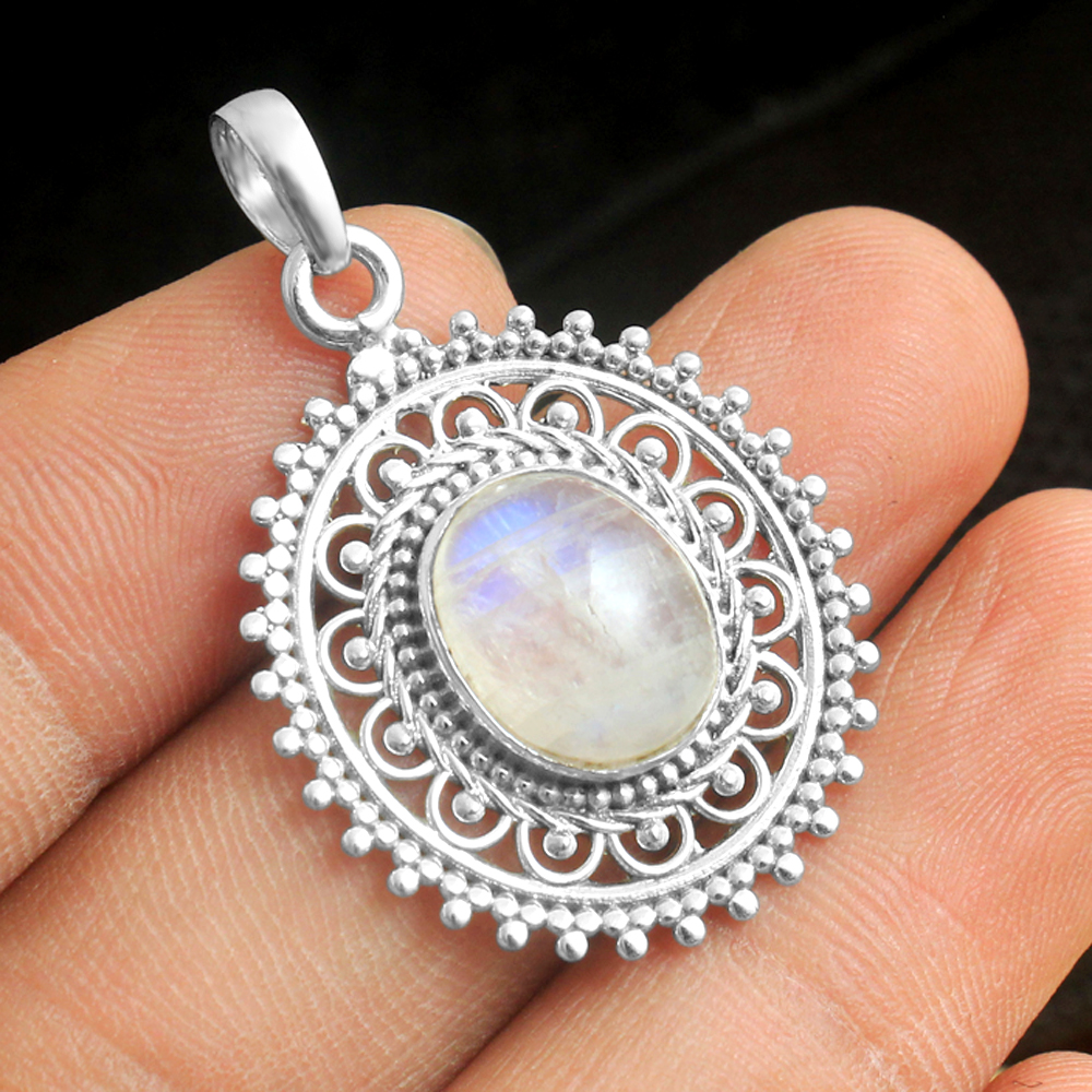 925 Sterling Silver Gemstone Jewelry Handmade Jewelry Moonstone Pendant Pendant With Chain Silver Jewelry Silver Necklace Women Jewelry