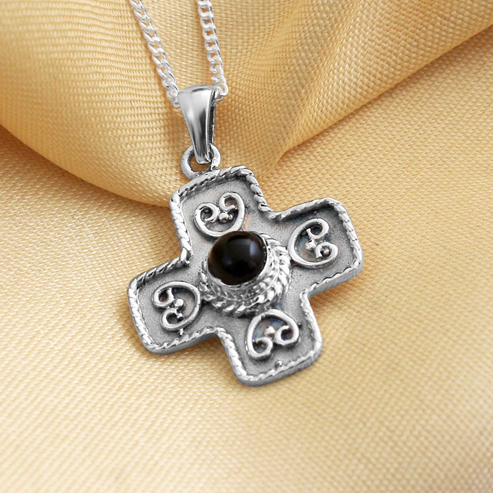 Black Onyx Pendant Fashion Jewelry Gift For Her Handmade Jewelry Silver Necklace Women Jewelry