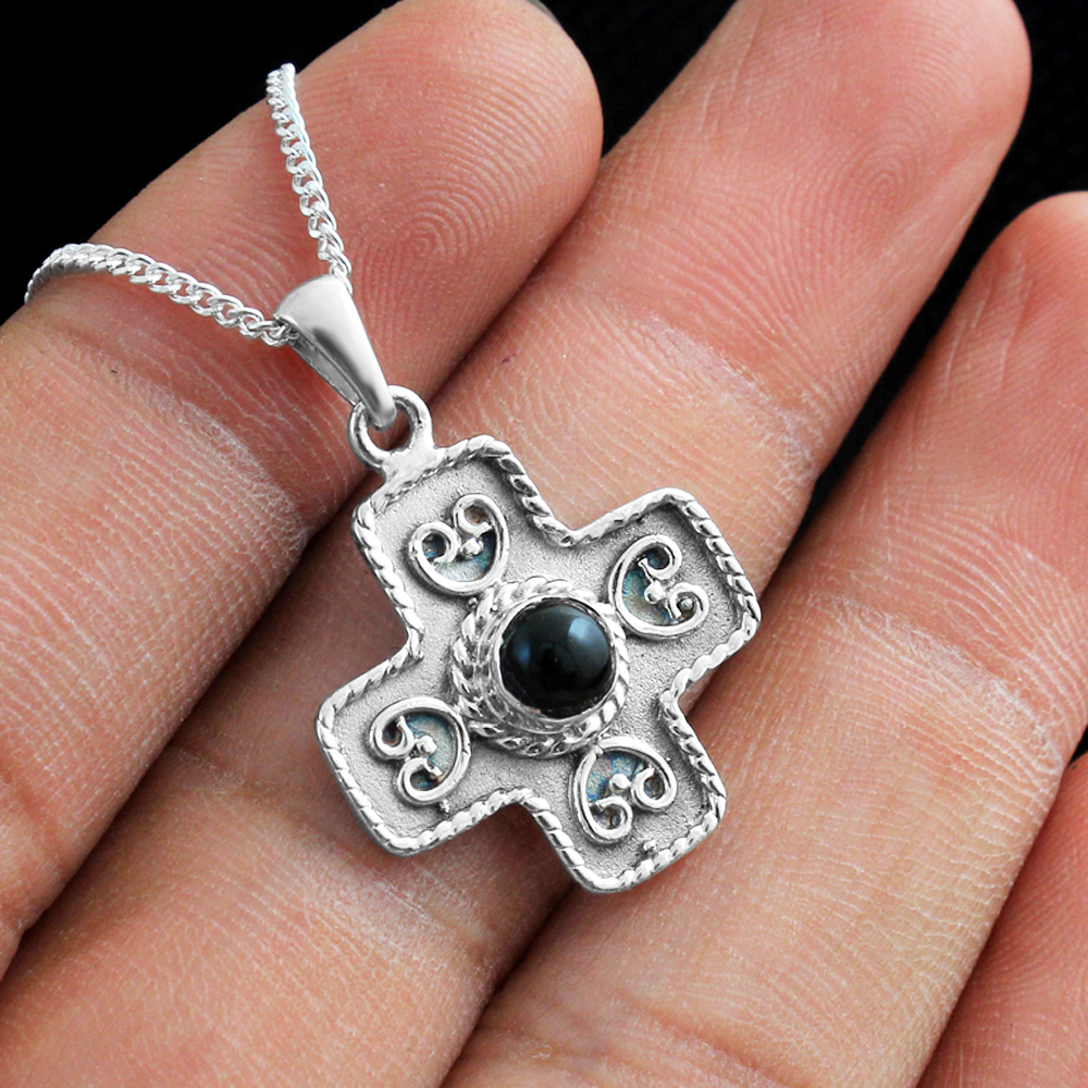 Black Onyx Pendant Fashion Jewelry Gift For Her Handmade Jewelry Silver Necklace Women Jewelry