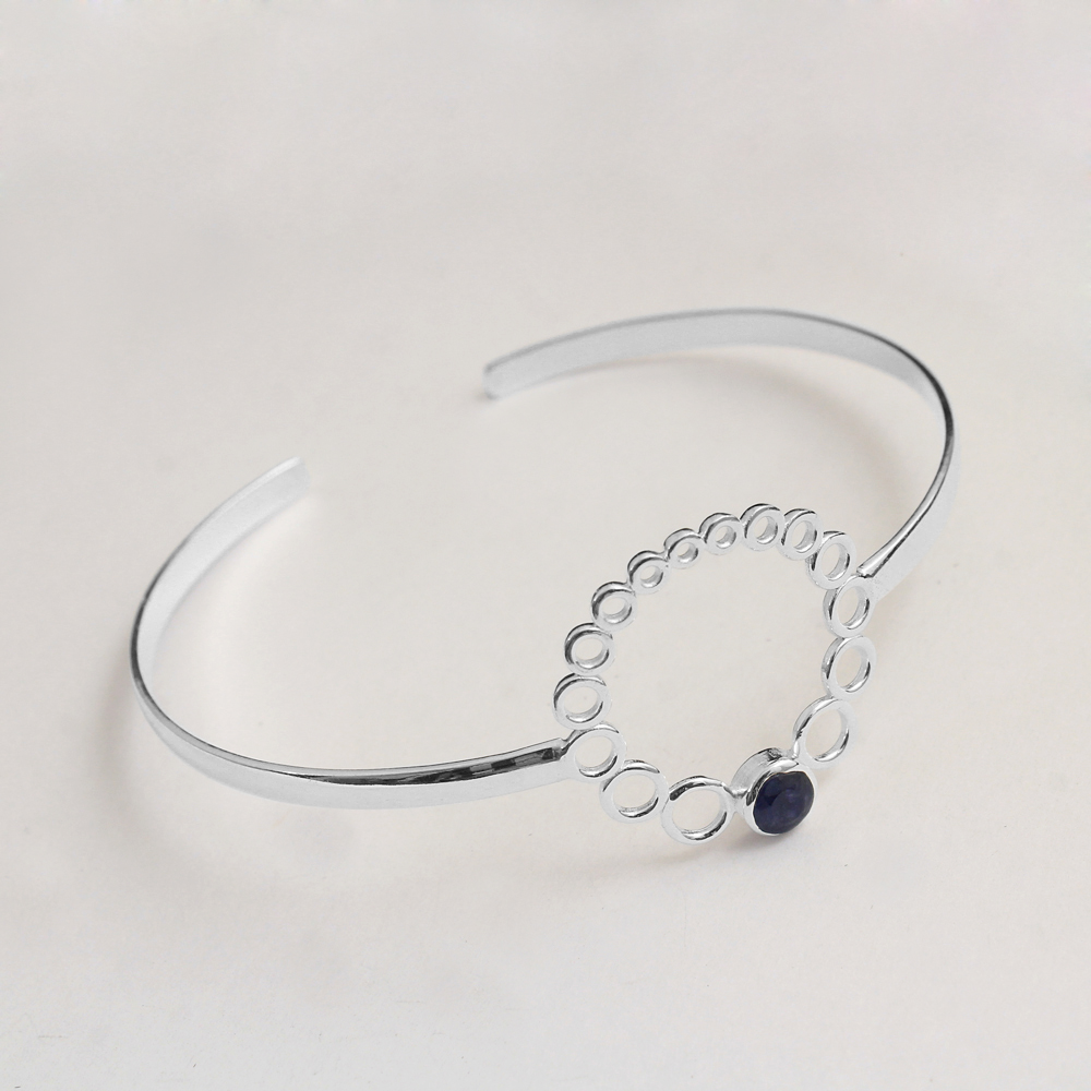 Bangle Bracelet Cuff Bracelet Fashion Jewelry Gift For Her Handmade Jewelry Sapphire Bracelet Women Bracelet