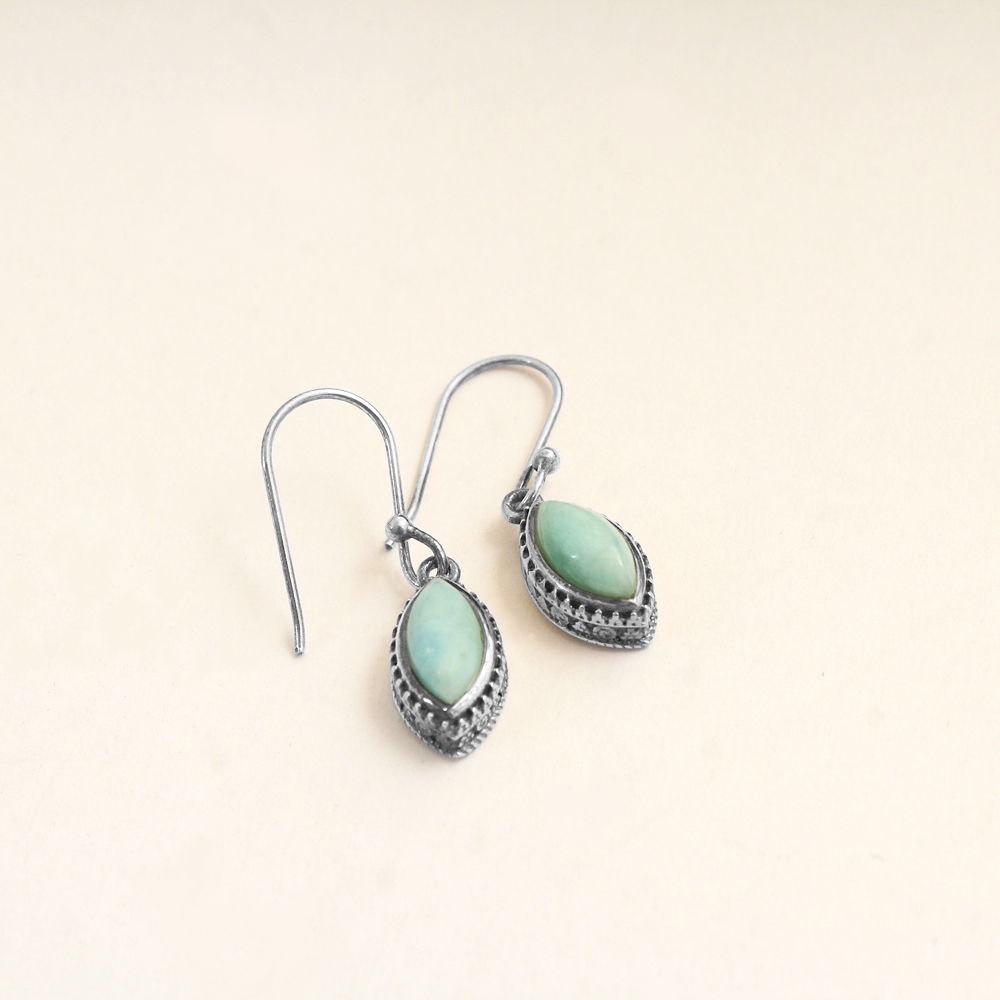 Fashion Jewelry Gift For Her Handmade Jewelry Larimar Earring Silver Earring Women Earring