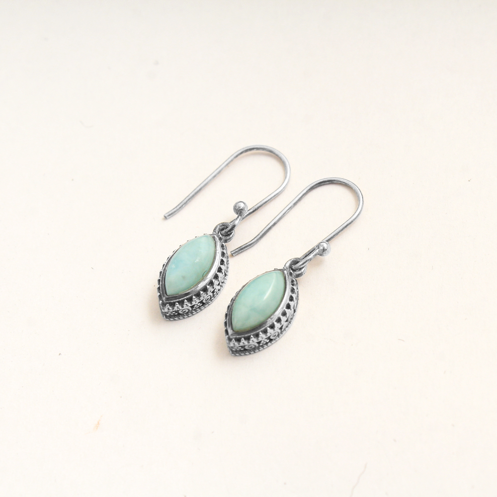 Fashion Jewelry Gift For Her Handmade Jewelry Larimar Earring Silver Earring Women Earring