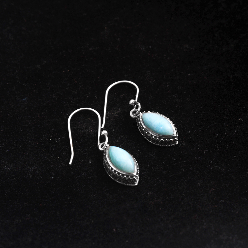 Fashion Jewelry Gift For Her Handmade Jewelry Larimar Earring Silver Earring Women Earring