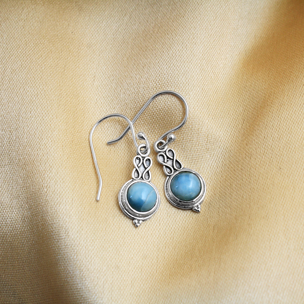 Fashion Jewelry Gemstone Jewelry Gift For Her Handmade Jewelry Larimar Earring Silver Jewelry Women Earring