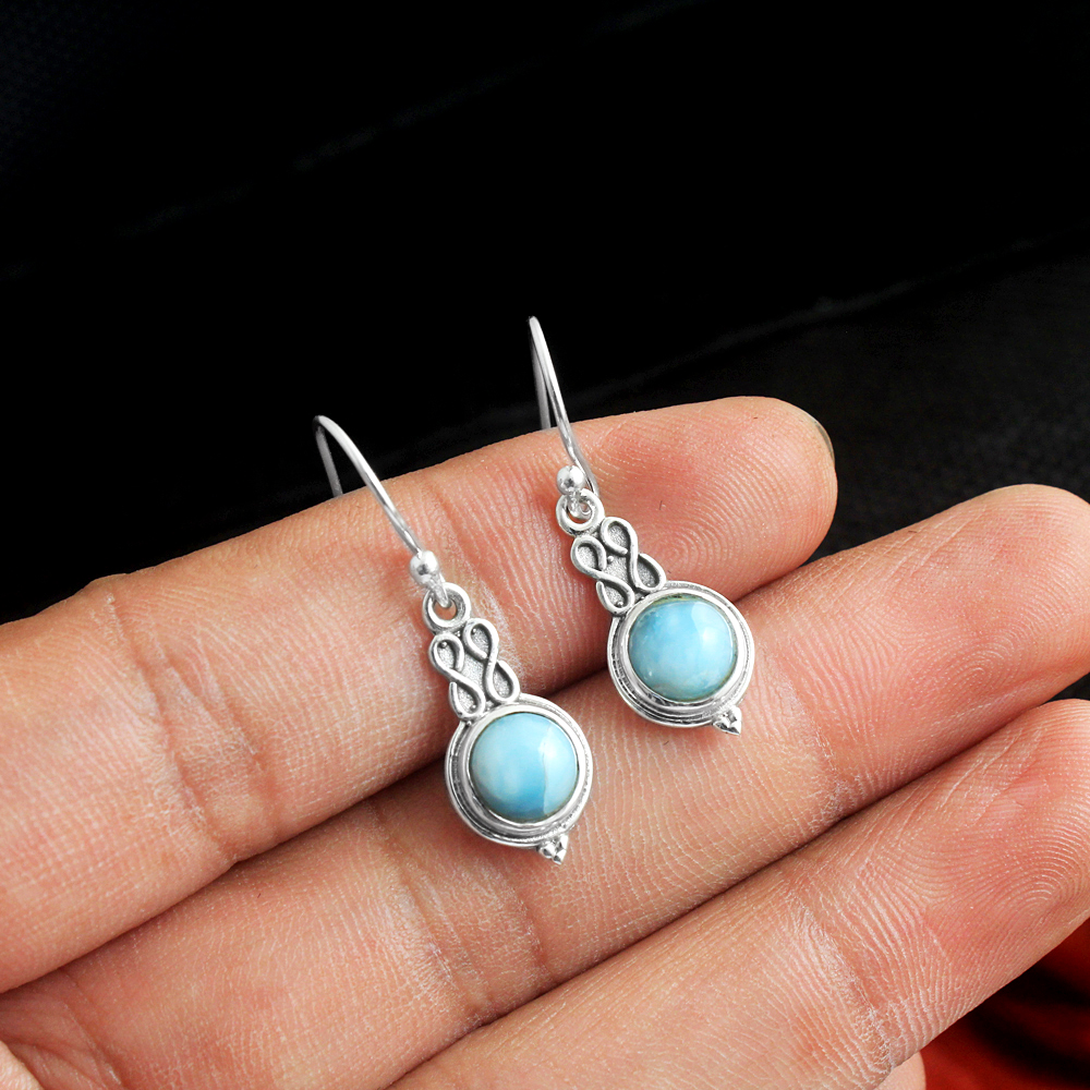 Fashion Jewelry Gemstone Jewelry Gift For Her Handmade Jewelry Larimar Earring Silver Jewelry Women Earring