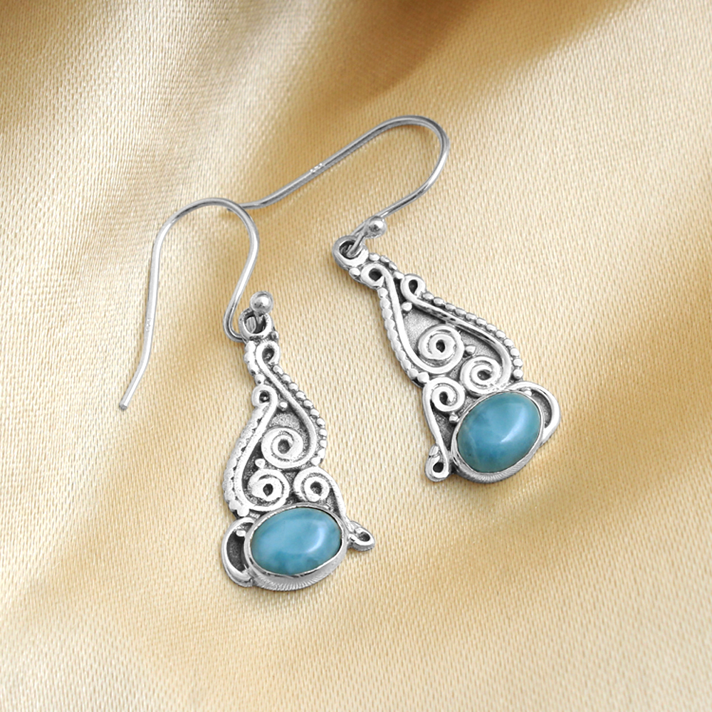 Fashion Jewelry Gemstone Jewelry Gift For Her Handmade Jewelry Larimar Earring Silver Earring Women Earring