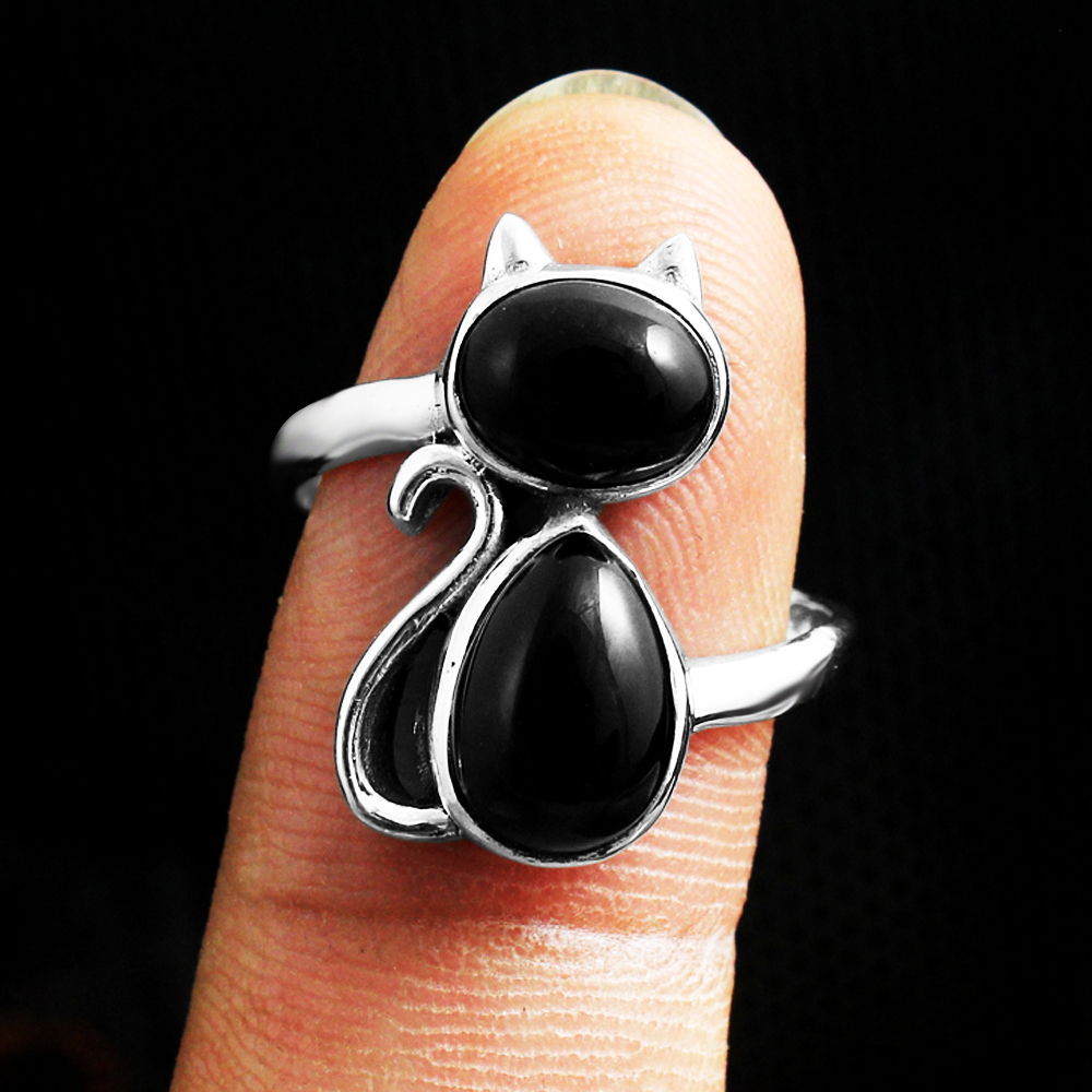 925 Silver Jewelry Black Onyx Ring Woman Jwellery