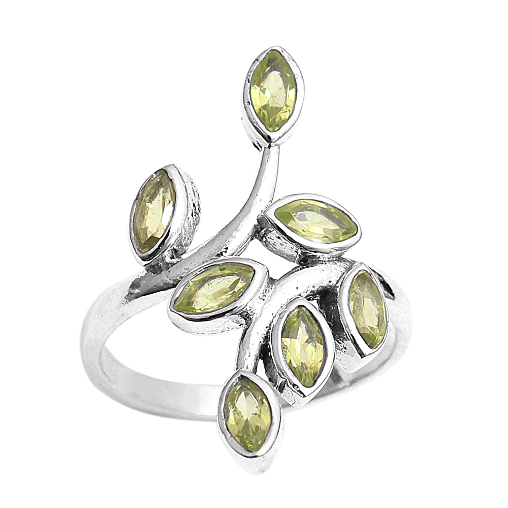 Peridot Ring Silver Ring Woman Ring