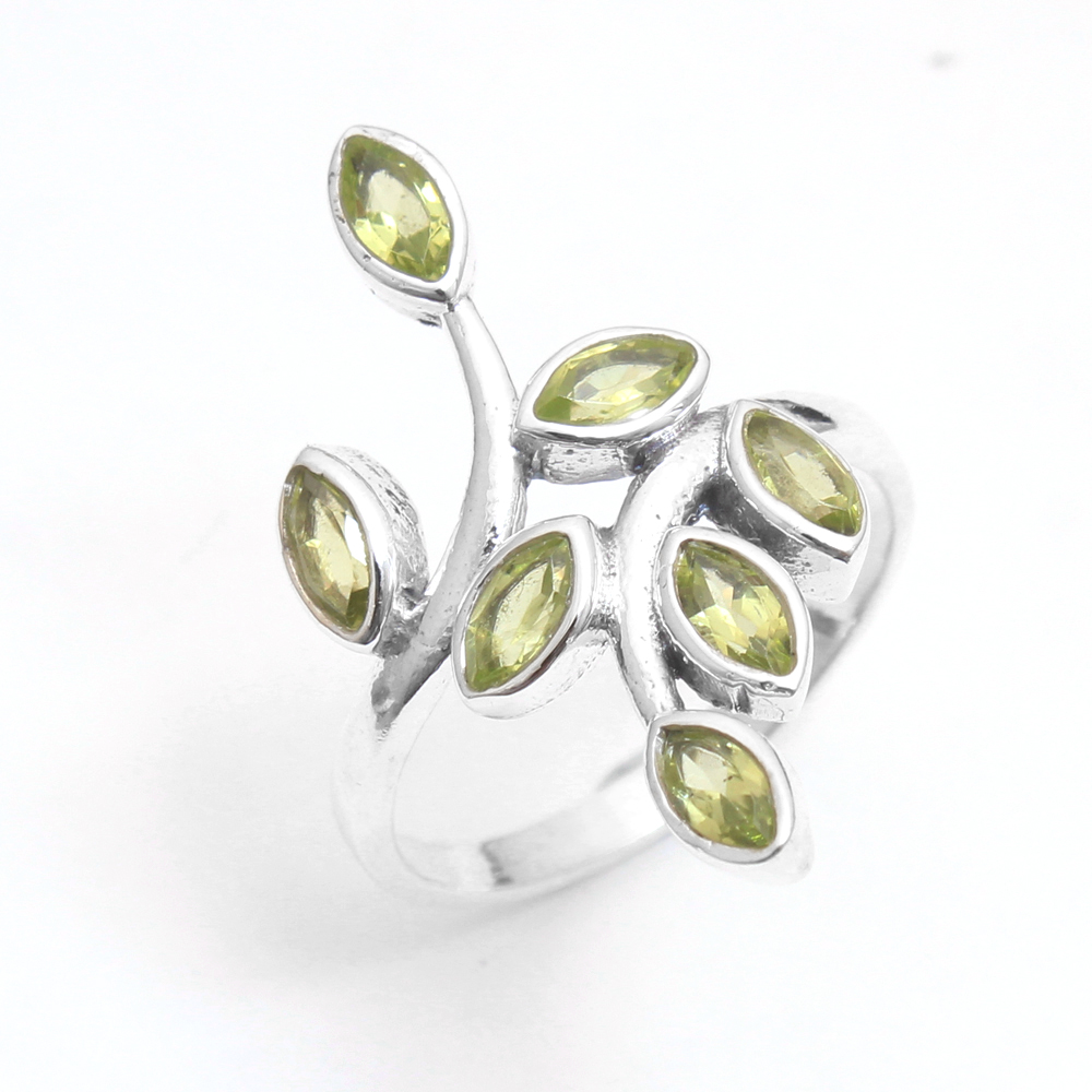 Peridot Ring Silver Ring Woman Ring