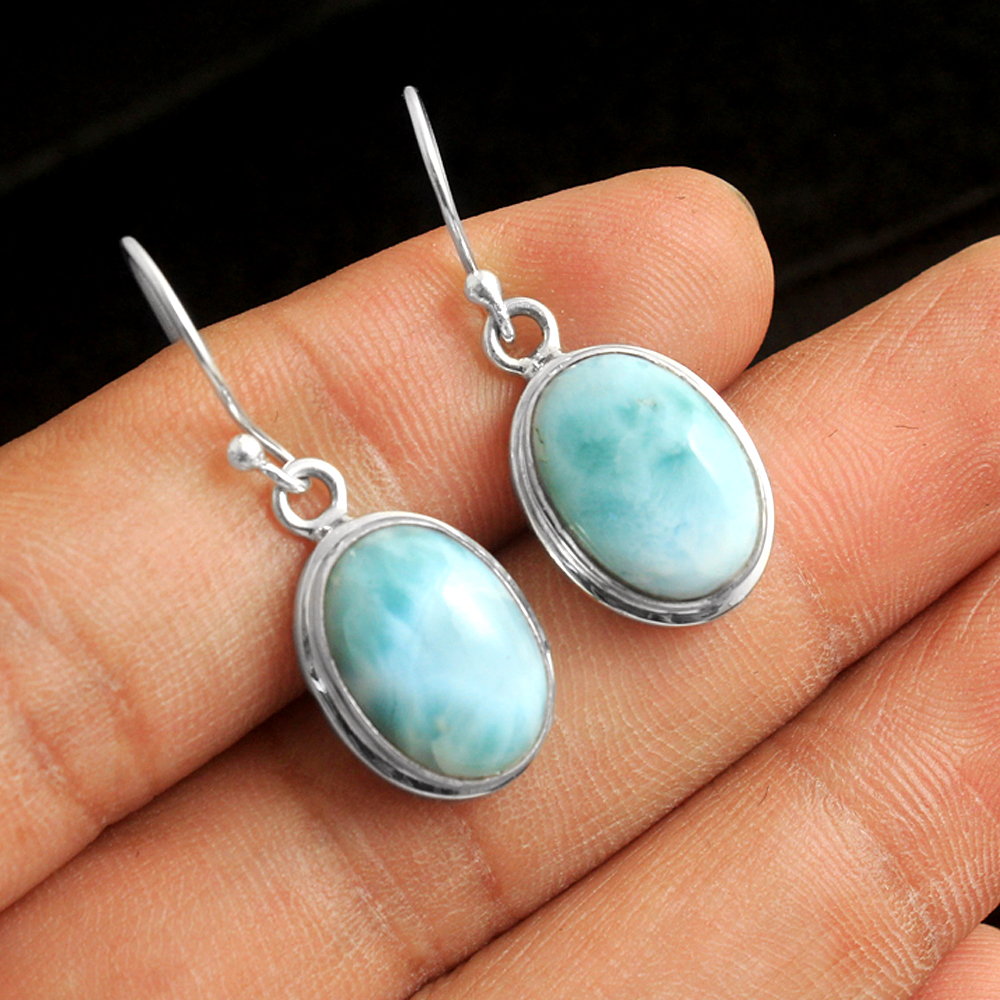 Gift For Mom Handmade Jewelry Larimar Earring Silver Jewelry Women Jewelry