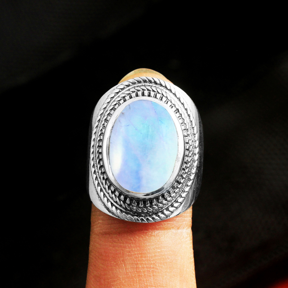 Fashion Jewelry Handmade Jewelry Moonstone Ring Silver Jewelry Women Jewelry