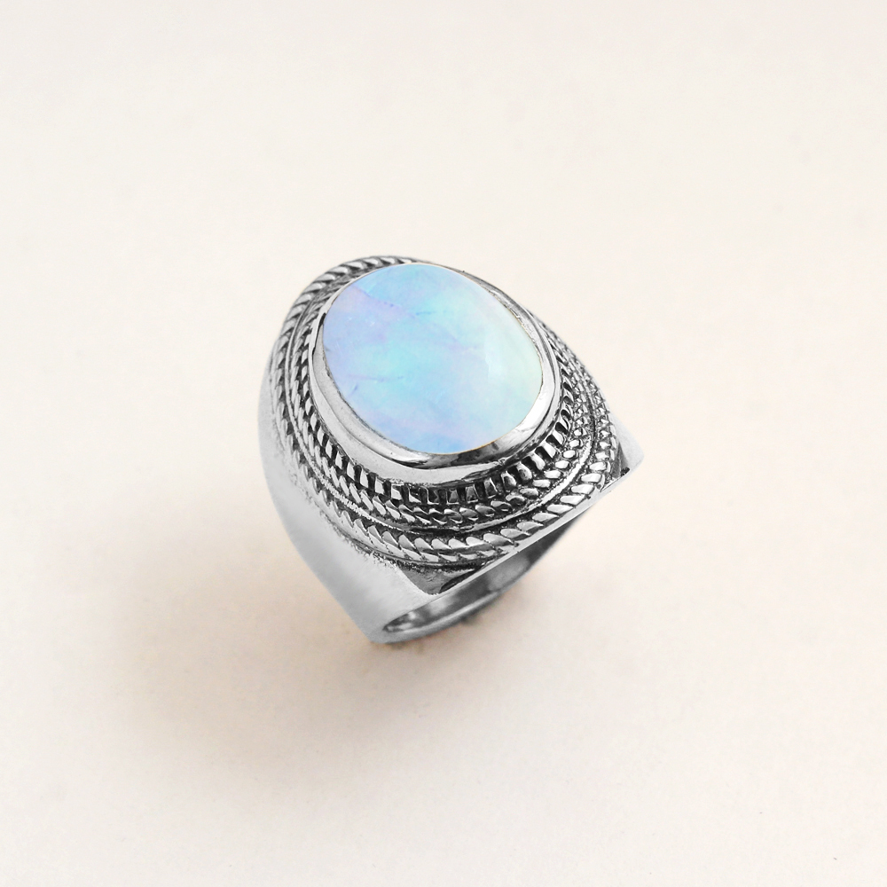 Fashion Jewelry Handmade Jewelry Moonstone Ring Silver Jewelry Women Jewelry