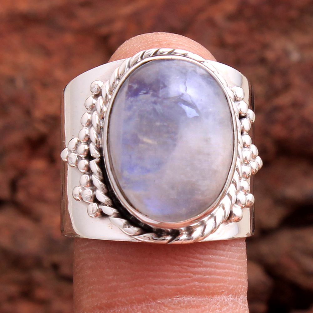 925 Sterling Silver Gemstone Ring Handmade Ring Moonstone Ring Silver Jewelry Solid Handmade Ring