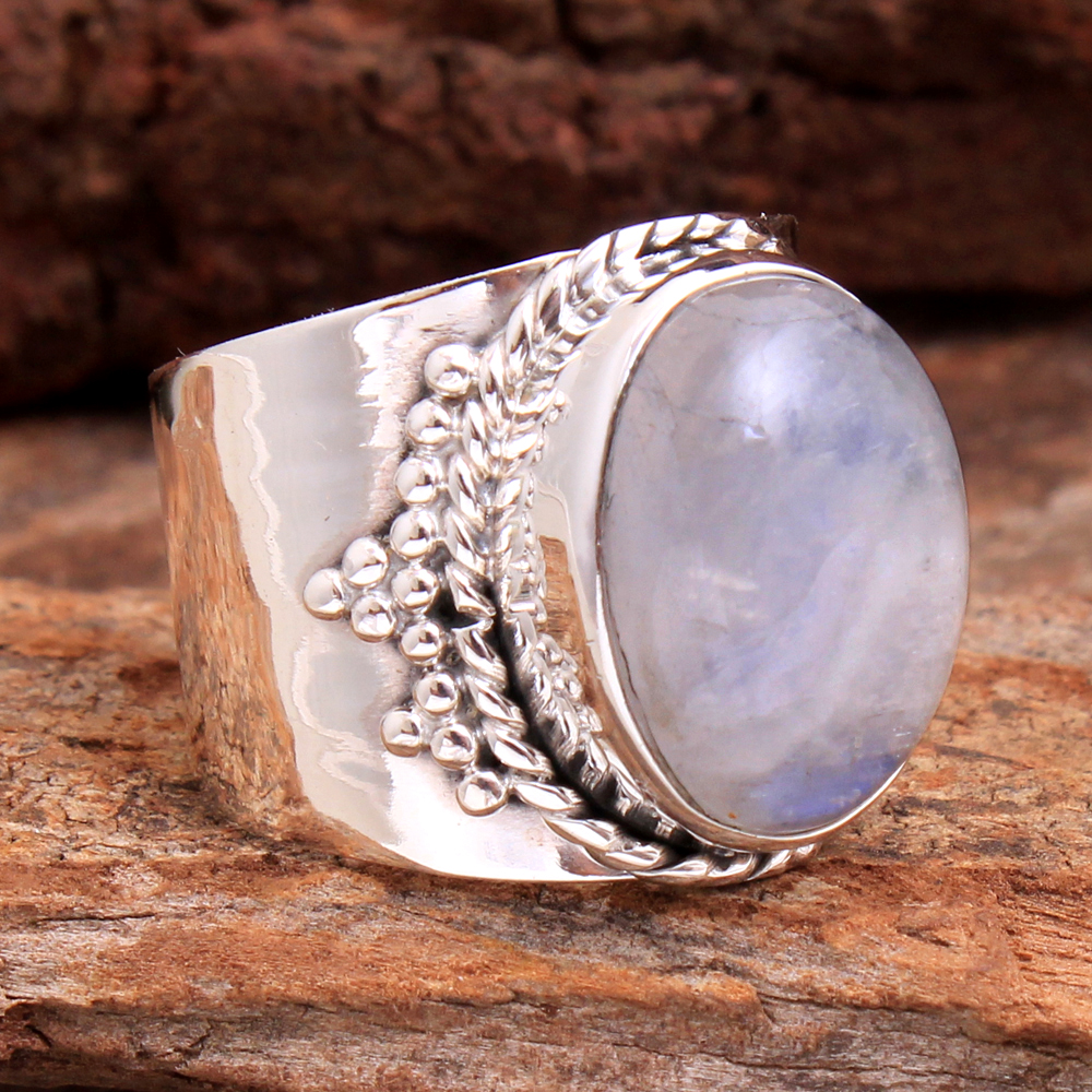 925 Sterling Silver Gemstone Ring Handmade Ring Moonstone Ring Silver Jewelry Solid Handmade Ring