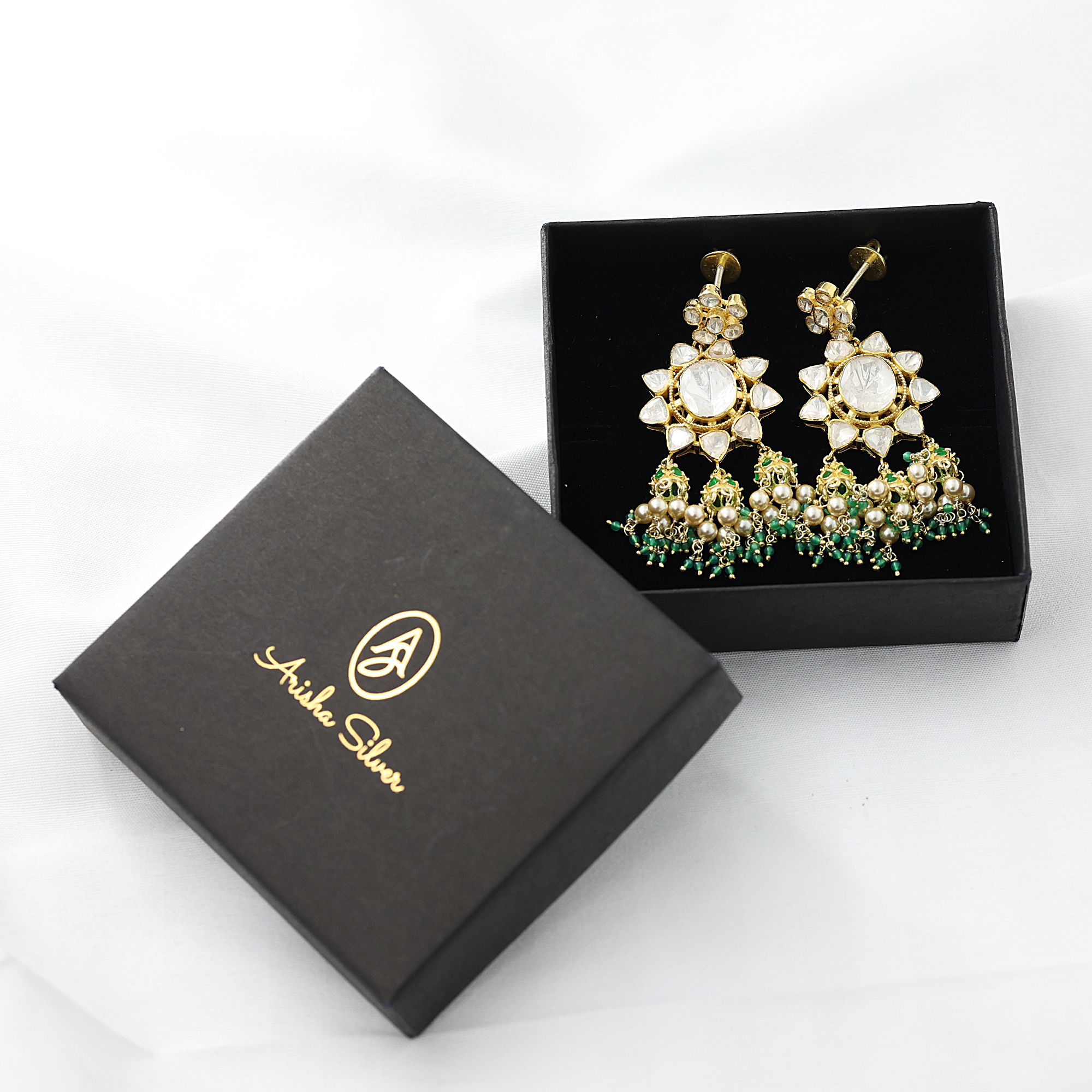 925 Silver Jewelry 925 Sterling Silver Anniversary Gift Gift For Her Handmade Earring Indian Kundan Jewelry Kundan Polki Earing Wedding Jewelry Women Earring