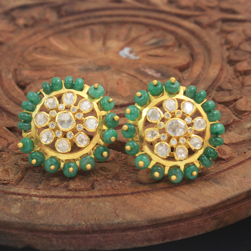 925 Sterling Jewelry Indian Kundan Jewelry Kundan Polki Jwellery Silver Jwellery Studs Earring Woman Jwellery