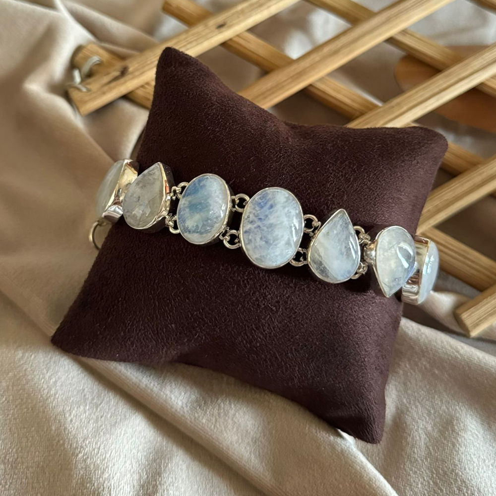 Fashion Jewelry Handmade Jewelry Moonstone Bracelet Solid Bracelet Statement Jewelry