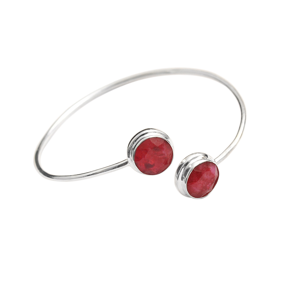 Bangle Bracelet Cuff Bracelet Fashion Jewelry Handmade Jewelry Ruby Bracelet Silver Bracelet