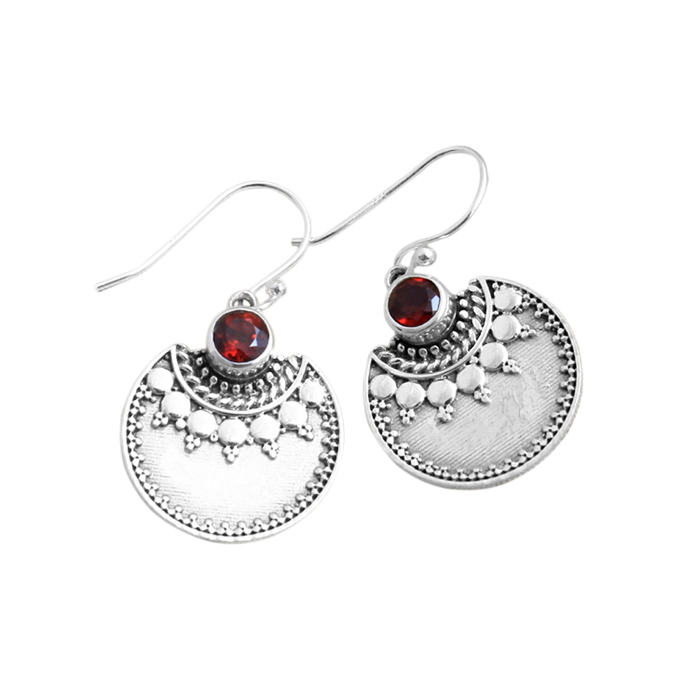 Dangle Earring Garnet Earring Handmade Jewelry January Birthstone Jewelry Silver Earring Women Jewelry