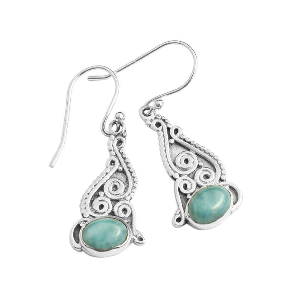 Fashion Jewelry Gemstone Jewelry Gift For Her Handmade Jewelry Larimar Earring Silver Earring Women Earring