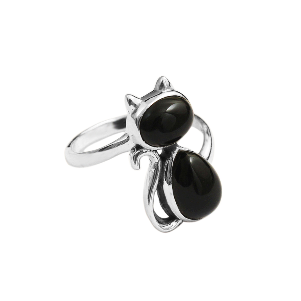 925 Silver Jewelry Black Onyx Ring Woman Jwellery