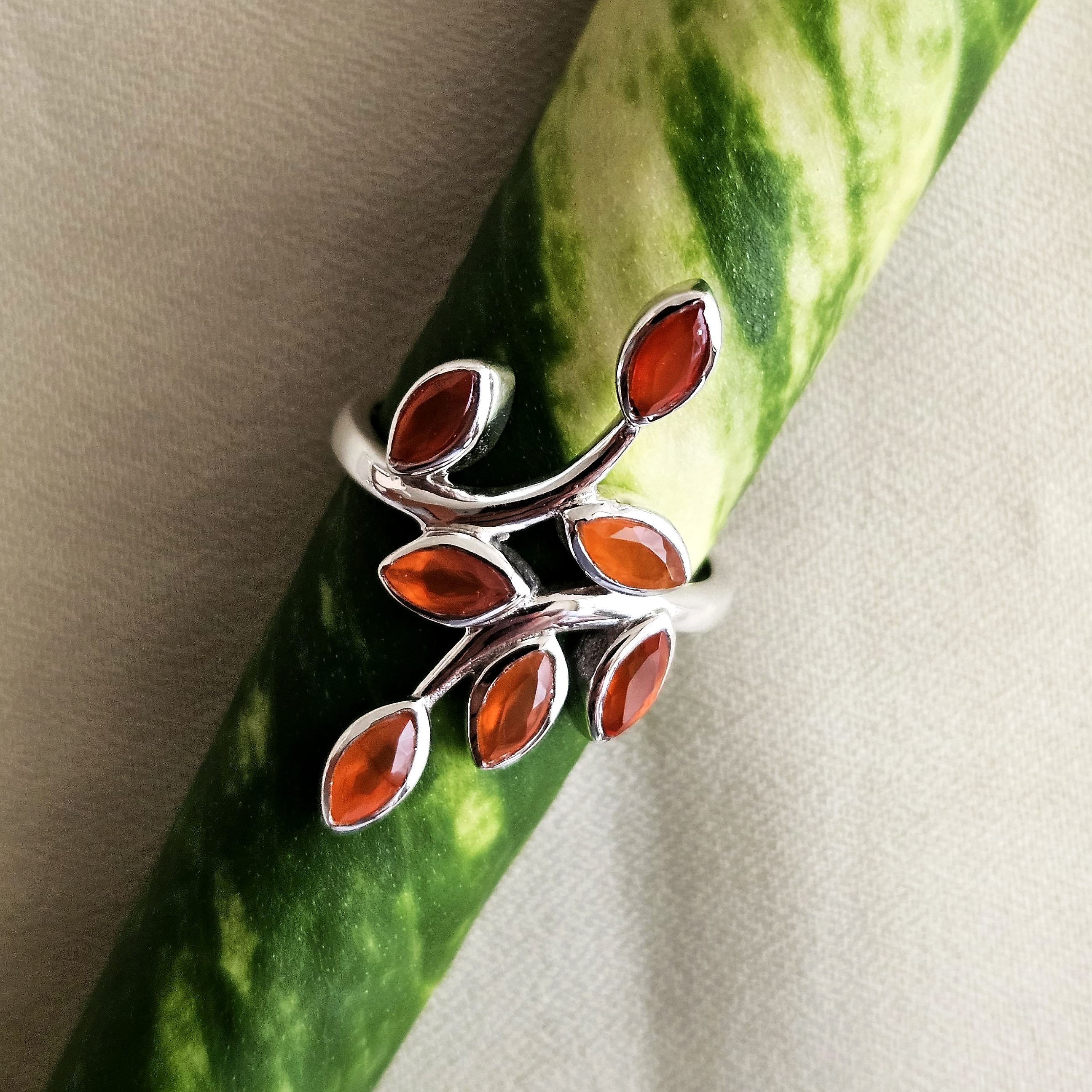 Carnelian Ring Silver Ring Woman Ring