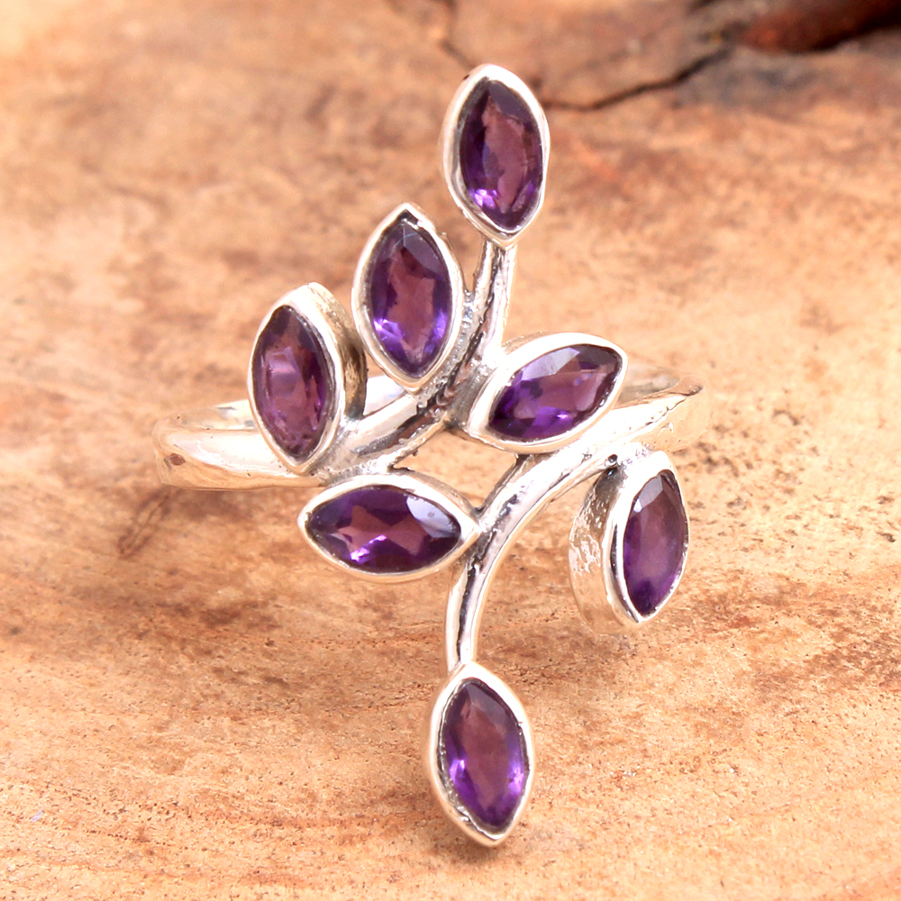 Amethyst Ring Silver Ring Woman Ring