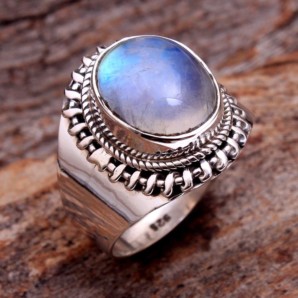 Handmade Earring Moonstone Ring Natural Birthstone Jewelry Natural Gemstone Jewelry Silver Jewelry