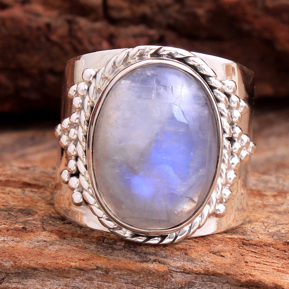 925 Sterling Silver Gemstone Ring Handmade Ring Moonstone Ring Silver Jewelry Solid Handmade Ring