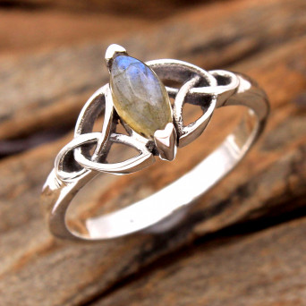 Natural Labradorite Gemstone Silver Celtic Ring Ar7426